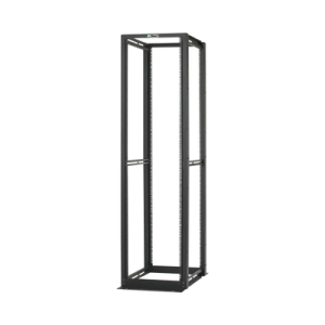 Rack de Cuatro Postes Estándar de 19", Rieles Numerados y Roscados #12-24, Profundidad Máxima de 30 in, 45 Unidades de Rack, Color Negro