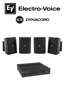 ElectroVoice M_KITU1202EVIDS - Kit de Audio / Amplificador Mixer 120W / 4 Altavoces EVID-S 15W Negras