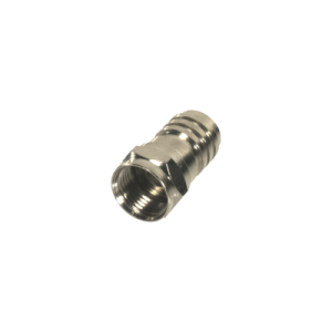 Conector F Macho Plegable para Cable Coaxial RG-59/U, Níquel / Níquel /Polietileno.