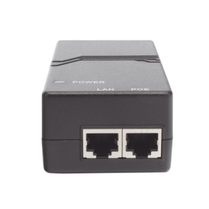 Inyector PoE estándar 15 watts, Compatible Multi-marcas, Detección Inteligente Anti Accidentes (802.3af / Gigabit)