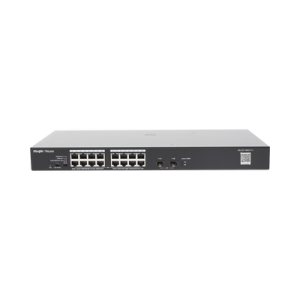 Switch PoE+ No Administrable, Hasta 247 Watts, con 16 Puertos Gigabit PoE+ y 2 Uplinks SFP 1G, Visible en la Topología