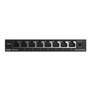 Switch Administrable Gigabit / 8 Puertos 10/100/1000BASE-T / Capa 2 / Switching 16 Gbps / Forwarding 11.9 Mpps / Gestión Cloud Ruijie Gratuita / Modo CCTV con Transmisión 250 m (820 ft) / Prevención de Bucles Automática / Diseño Fanless