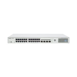 Switch Administrable L2 PoE+ hasta 370W, 24 Puertos Eth 1G, 4 puertos SFP 1G, Administración Remota en la Nube.