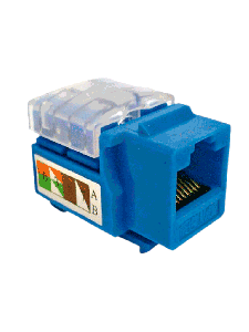 SAXXON M265C5B - Modulo jack keystone RJ45 / 8 Hilos / CAT 5E / Compatible con calibres AWG 22-26 / Color azul