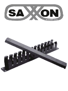 SAXXON SXORGNET24P - Organizador de cables horizontal con tapa para rack de19" / 1U / 24 posiciones / Color Negro / Tapa y Base Metálica