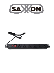SAXXON SXPDU6UPL- Barra PDU con 6 Contactos Individuales , Rack 19" 1UR , 15 Amp , 120V , Protección contra rayos , Carcasa de Plástico