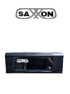SAXXON SXR4U5404A - Gabinete de Pared Negro / 4 UR / Puerta de Vidrio Templado / Alto 28 cm / Ancho 53 cm / Profundidad 40 cm / Ideal para Grabadores de CCTV