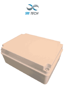 SBE TECH OP380300120 - Caja plástica con tapa opaca de 38x30x12 cm multiusos, IP66, fabricada en material autoextinguible y resistente a la abrasión