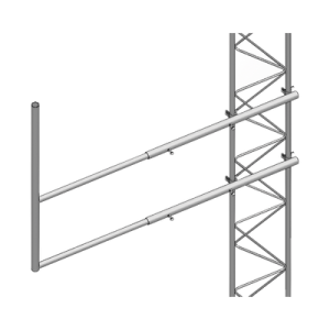 Brazo tipo "F", para tramos STZ-45, galvanizado por electrólisis.