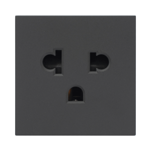 Módulo para Tomacorriente Euroamericano / Color Grafito / 45x45 mm (1.77 x 1.77 Pulgadas) / Compatible con Torres y Cajas para Escritorio de la Marca Simon