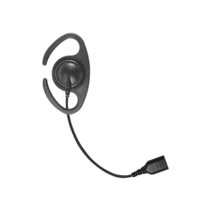 â€‹Auriculares de gancho en forma de "C" con cable de fibra trenzada y conector SNAP. Requiere micrófono de solapa de 1 o 2 hilos de la Serie SNAP.
