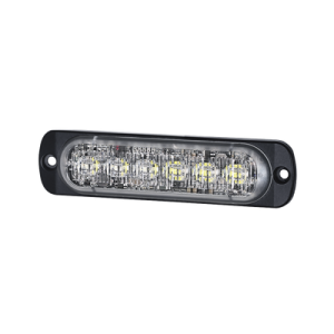 Luz Auxiliar de 12 LED, Rojo/Claro, Lente Transparente, SAE