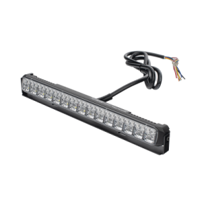 Luz Auxiliar de 45 LED, Top Rojo, Tricolor Rojo/Ambar/Blanco, 11.42", Lente Transparente, SAE