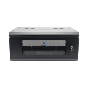 Gabinete de Pared con Puerta de Cristal Templado, 455 mm de Profundidad, 4U Rack de 19 in, Acero Reforzado
