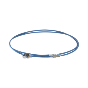 Patch Cord Cat6A, Diametro Reducido 28 AWG, Blindado S/FTP, CM/LS0H, 1.5 Metros (4.92 Pies), Color Azul