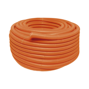 Manguera Poliducto Corrugado Flexible Naranja Reforzado de 1/2" x 100 m Para Instalaciones Eléctricas /Polietileno Alta Densidad HDPE/ Sin guía /Resistente a Intemperie.