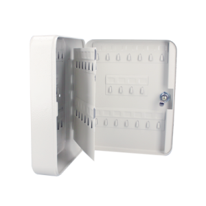 Caja para llaves con capacidad para 60 llaves/ Medidas 200 x 250 x 75 mm (ancho x alto x profundidad)/ Fabricada en acero/ Cerradura con llave.