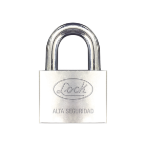 Candado de hierro alta seguridad con llave de disco/ Acabado Cromado/ Llaves Abloy/ Medida de Horquilla 34 mm.