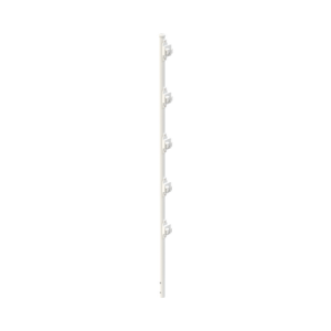 Poste con 5 Aisladores de PASO para Cerca Electrificada. Tubo Galvanizado de 1.2m, cal. 18 de 1" Diam. + Pintura Blanca Aplicación en Polvo.
