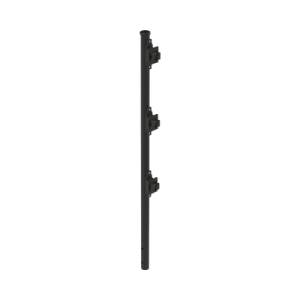 Poste de Paso Negro de 0.75m para Cerca Electrificada. Tubo Galvanizado cal. 18 de 1"Diam. con Tapón y 3 Aisladores Instalados.