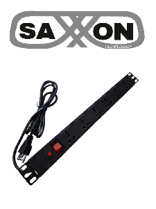 SAXXON SXPDU6U- Barra PDU con 6 Contactos Individuales , 15 Amp , 120V , 1UR , Protección contra rayos , Aleación de Aluminio