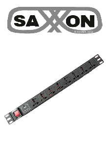 SAXXON SXPDU8P10A - Barra PDU con 8 Contactos Individuales , 10 Amp , 120V , 1UR, Protección contra rayos , Aleación de Aluminio