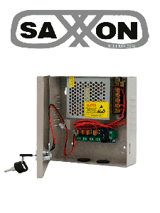 SAXXON SX5A4CH - Fuente de Poder Profesional 12 VCD / 5 Amperes / 4 Canales / 1.1 Amperes por Canal / Protección contra Sobrecargas / Led Indicador de Funcionamiento