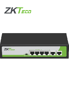 ZKTECO PE04255C -Switch de 4 Puertos Fast Ethernet PoE AF - AT / 2 Puertos RJ45 10/100 / Soporta hasta 250 mts sobre UTP CAT 6 / Protección Contra Descargas / NO Administrable