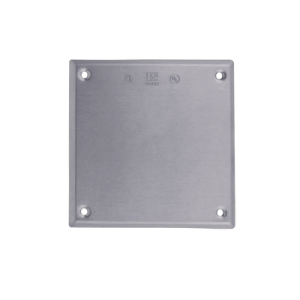 Tapa cuadrada ciega de aluminio para caja cuadrada.