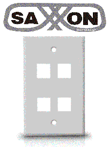SAXXON A1754A - Placa de pared / Vertical / 4 Puertos tipo keystone / Color blanco