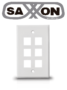 SAXXON A1756A - Placa de pared / Vertical / 6 Puertos tipo keystone / Color blanco