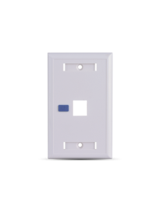 SAXXON A1751E - Placa de pared / Vertical / 1 Puerto tipo keystone / Color blanco / Con etiquetas