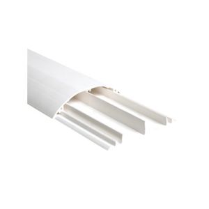 Ducto media caña color blanco de dos vias, de PVC auto extinguible, 90.5 x 19.7 x 1220mm (9400-01250)