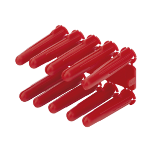 Taquete de 1/4 plástico paquete de 100 piezas para fijar objetos con tornillo en muros y techos de concreto o superficies sólidas, compatible con tornillo TH10X de 10 x 1 1/2" (1103-03100)