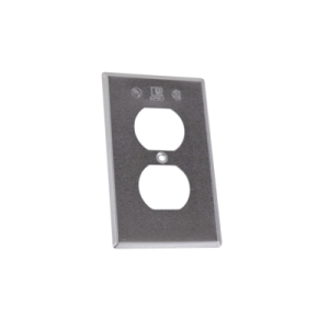 Tapa rectangular para contacto dúplex de aluminio tipo RR a prueba de intemperie.