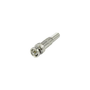 Conector BNC macho de 75 Ohm, con base de resorte para montar a presión cable coaxial RG-59/ Níquel/ Oro/ Teflón.