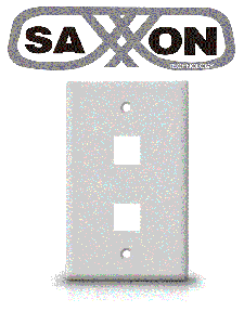 SAXXON A1752A - Placa de pared / Vertical / 2 Puertos tipo keystone / Color blanco