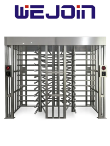 WEJOIN WJFTH613B - Torniquete de Cuerpo Completo Full Height Doble Carril para Control de Acceso / Uso Exterior / Compatible con RFID, Huella y QR / Seguridad Industrial / 5 Millones de Ciclos