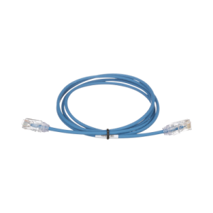 Cable de Parcheo TX6, UTP Cat6, Diámetro Reducido (28AWG), Color Azul, 3.05 Metros (10 Pies)