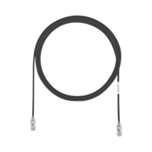 Cable de Parcheo TX6, UTP Cat6, Diámetro Reducido (28AWG), Color Negro, 2.13 Metros (7 Pies)