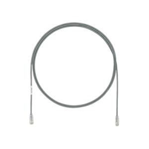 Cable de Parcheo UTP Cat6A, CM/LSZH, Diámetro Reducido (28AWG), Color Gris, 0.30 Metros (1 Pie)