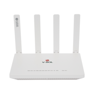 ONU GPON/EPON con Wi-Fi 6 AX1500 / 1 Puerto CATV / 4 Puertos Gigabit / Puerto PON SC/APC