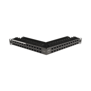 Patch Panel Z-Max de 48 Puertos, Blindado, Precargado con Jacks Categoría 6A, Angulado, 1UR