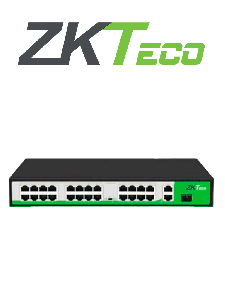 ZKTECO PE242300C - Switch de 24 Puertos Fast Ethernet PoE , Estándar AF - AT , 2 Puertos RJ45 10/100/1000M + 1 Puerto SFP*1000 , PoE+ hasta 30W por puerto , 250 mts sobre UTP CAT 6