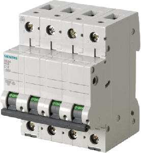 Interruptor Riel Dinn Tipo 5SL6, 4 polos, 16 amp