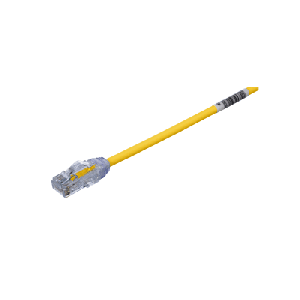 Cable de Parcheo UTP Cat6A, CM/LSZH, Diámetro Reducido (28AWG), Color Amarillo, 4.57 Metros (15 Pies)