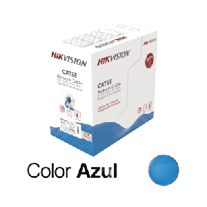 Bobina de Cable UTP 305 Metros (1000 Pies) / Cat5E (24 AWG) / Color Azul / PVC (CM) / Uso en Interior / 100% Cobre / Aplicaciones de CCTV y Redes de Datos