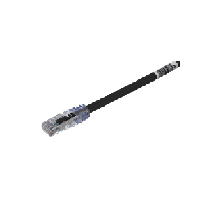 Cable de Parcheo UTP, Cat6A, 24 AWG, CM, Color Negro, 0.3 Metros (1 Pie)