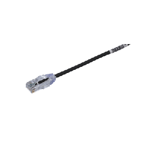Cable de Parcheo TX6, UTP Cat6, Diámetro Reducido (28AWG), Color Negro, 20 cm (7.87 pulgadas)