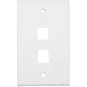 Placa de Pared (Face Plate) / 2 Puertos / Color Blanco / Caja con 20 Piezas / ABS